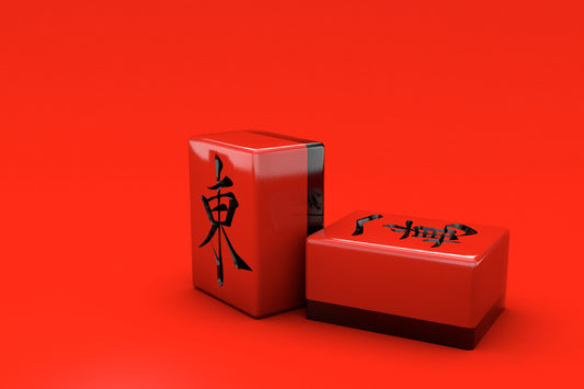 Handmade Bold Red and Black Mahjong Set (Pre-order)